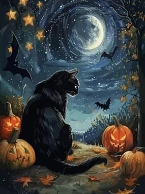 Large Custom Fridge Magnet Black Cat Halloween Home Kitchen Decor